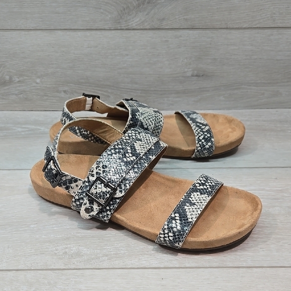 Vionic Women Samar Snakeskin Leather Ankle Sandals Shoes Sz 10 - Picture 1 of 11